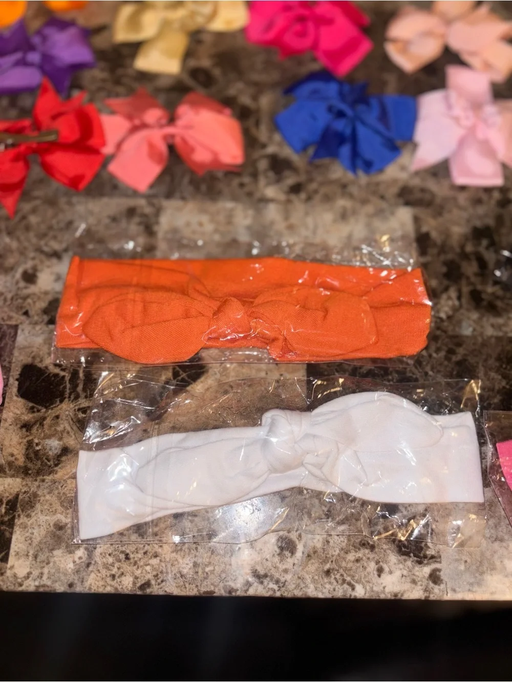 Kids Pink Headband with Assorted Color Bow Clips